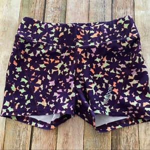 EUC Reebok Spandex Shorts XS Print Purple Neon